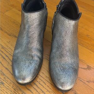Sam Edelman Metallic Silver Ankle Petty Booties